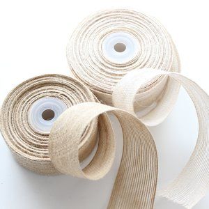 1.5" Burlap Jute Ribbon Natural or Ivory